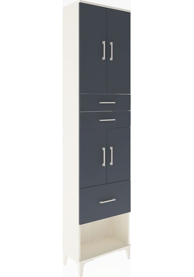 Arges Dolap 4 Raflı 3 Çekmeceli 4 Kapaklı 60x30x243 Aytaşı-antrasit Aytası