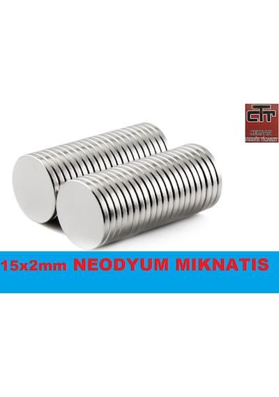 Neodyum Mıknatıs Silindir-Yuvarlak 15X2Mm 10 Adet
