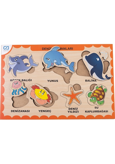 Ahşap Deniz Hayvanları Eğitici Set 4 Adet