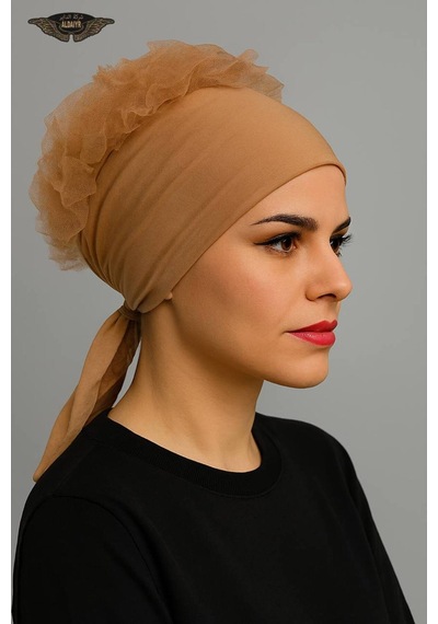 Aldaıyr Fırfır Bone Tesettür Bone Turuncu
