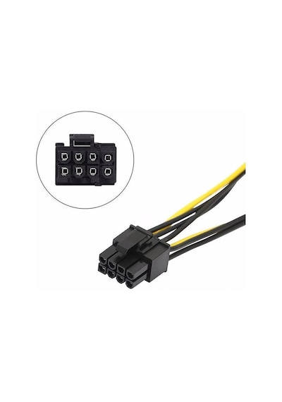 2x Sata Power Kablo To 8 Pin 6+2 Pci-e Dönüştürücü Güç Kablosu