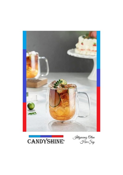 Çift Camlı Çift Çidarlı Bardak 300ml Ev Ofis Fincanı Çift Katlı