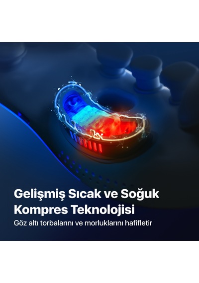 SKG KS700-e Akıllı Göz Masaj Aleti / Robotu Soğuk Kompress Mobil App, Isı Terapisi & Termoterapi Mor-lacivert