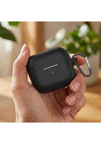 Samsung Galaxy Buds 3 Kılıf Askı Aparatlı Mat Silikon Siyah