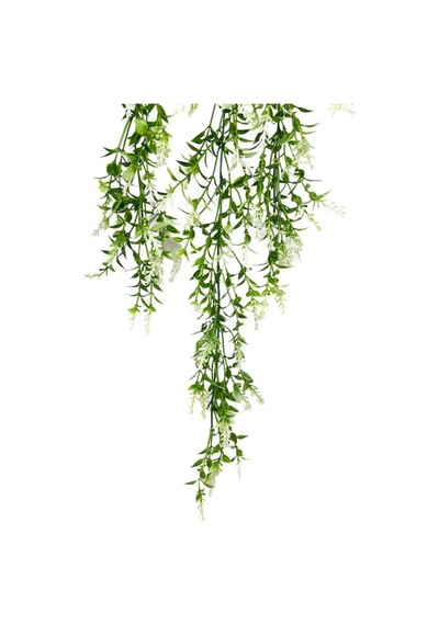 Yapay Çiçek Siyah Saksıda Sarkan Ty60 Yeşil Beyaz Bitki Yapay Sarmaşık 60cm