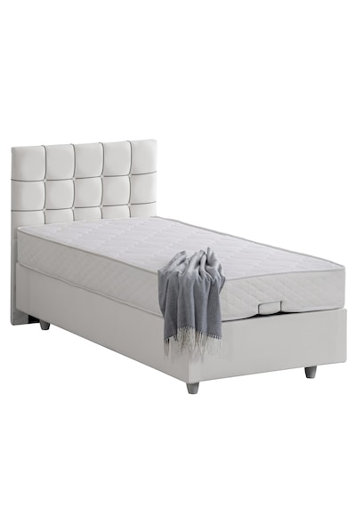 Tavira Tek Kişilik Baza Başlık Letto Yatak Seti - Beyaz 90 x 190