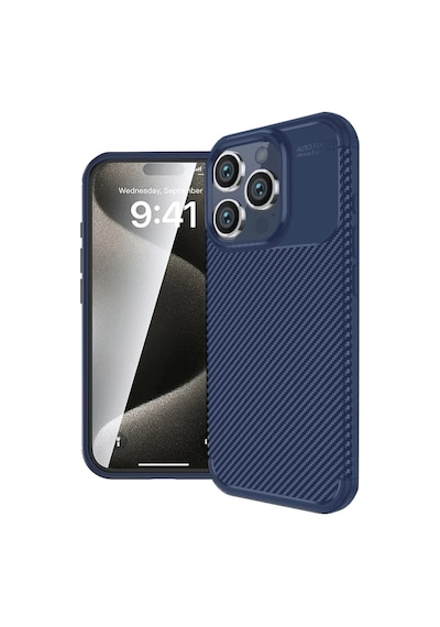 Apple İphone 16 Pro Kılıf Auto Focus Karbon Kapak - Lacivert 0.2M-Çok Renkli