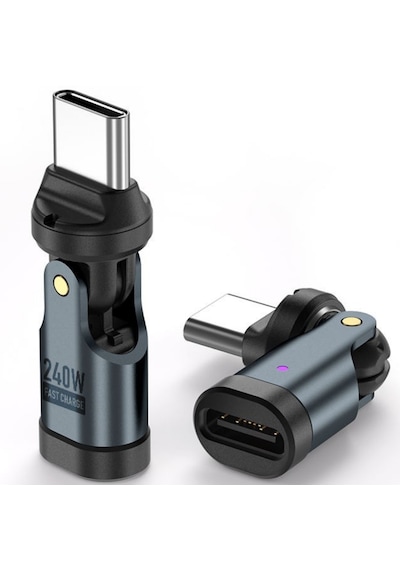 Alfais 6009 Usb Type-c Otg Çevirici Adaptör 540 Döner Pd240w 5a Şarj Veri Dönüştürücü
