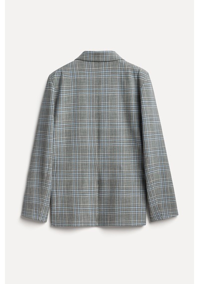 Mudo Kadın Kadın Gri Ekoseli Oversize Blazer Ceket 1271904