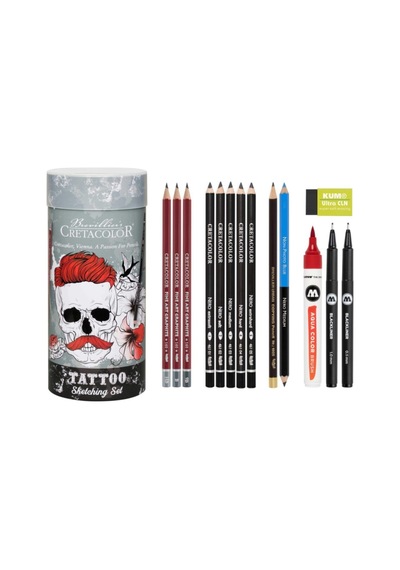 Tattoo Sketching Set N:40083 14'lü Metal Kutu