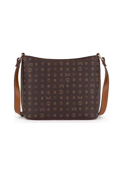 Bilik Deri Monogram Kahve/taba Kadın Çapraz Askılı Çanta Nv 1008- Kahverengi - Taba
