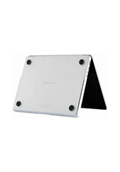 Arabulalaca Apple Uyumlu MacBook Pro 14 A2779 2023 Karbon Desenli Kılıf Beyaz