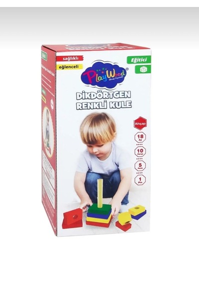 Dikdörtgen Renkli Kule 10 Parça Eğitici Sağlıklı Ve Eğlenceli