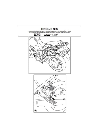 Gıvı Plr3105 Suzukı Dl 1000 V-strom 14-19 Yan Çanta Taşıyıcı Tek Renk