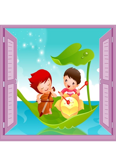 Çocuk Odası Bebek Odası Pencere Poster Duvar Kağıdı Yaprak
