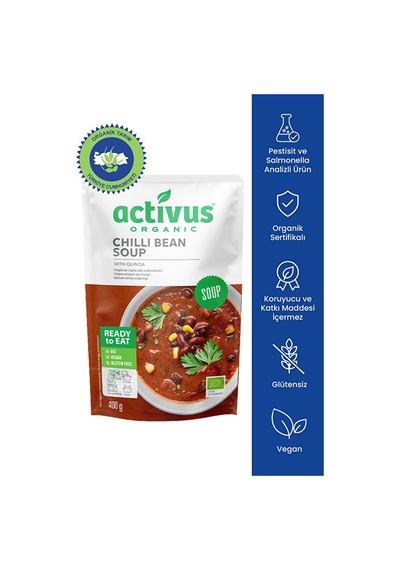 OTS Organik Organik Kinoalı Acılı Fasulye Çorbası 400g (Organik Sertifikalı, Pestisit Analizli)