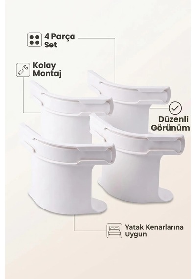 4'lü Çarşaf Gerginleştirici Nevresim Sabitleme Klipsi Yatak Kenarı Düzenleyici Set