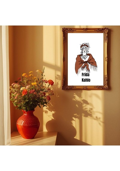 Besay Frida Kahlo Tarzı Kadın Figürlü Duvar Poster-modern Sanat Estetik Dekoratif A2 Çerçevesiz