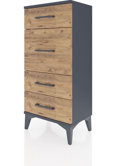 Arges Komodin 4 Çekmeceli 44x30x96 Antrasit-çam Antrasit