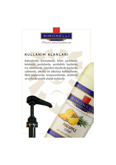 Kahve Şurubu Ananas Aromalı 70 CL + Pompa Sımonellı