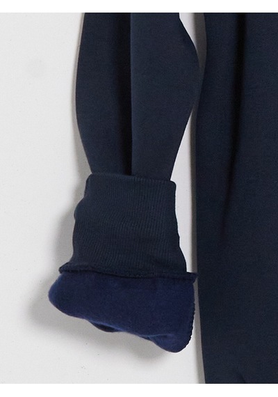 Lcwaıkıkı Classic Lacivert Bisiklet Yaka Nakışlı Erkek Kalın Sweatshirt