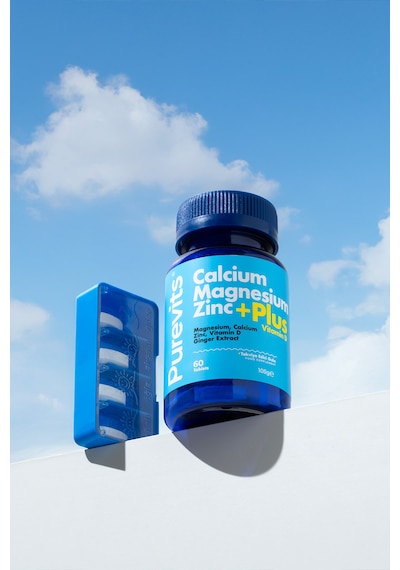 Purevits Kalsiyum Magnezyum- Çinko- Vitamin D Plus - 60 Adet Tablet