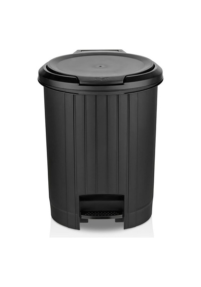 12 Litre Bas Aç Kapaklı Çöp Kovası - Click Kapak Pedallı Çöp Kovası Banyo Mutfak Çöp Kovası Siyah Diğer