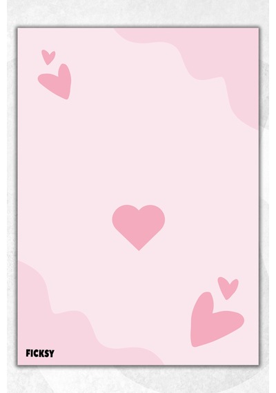 A5 Kalp Bloknot Çizgisiz Defter - 50 Yaprak - Memopad - Notepad - Not Defteri - Not Kağıdı Pembe Pembe