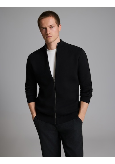 Pierre Cardin Siyah Regular Fit Fermuarlı Triko Hırka 50330164-vr046