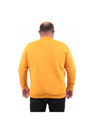 Starbattal Erkek Büyük Beden Sıfır Yaka Sweat Only Free 23202 Hardal-Hardal