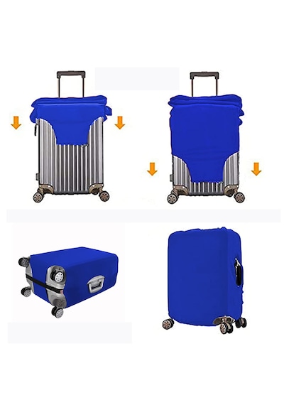 Smart Travel Valiz Koruyucu Kılıfı Büyük Boy Şerit Sarı - Siyah