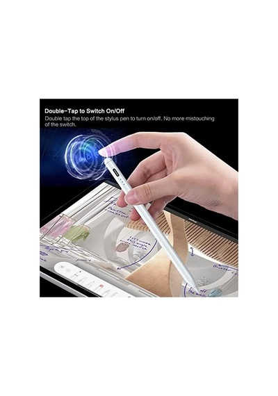 Tüm Cihazlar Ile Uyumlu Stylus Hassas Yazı Çizim Kalemi 2 Yedek Uç Hediye Beyaz - 599401061