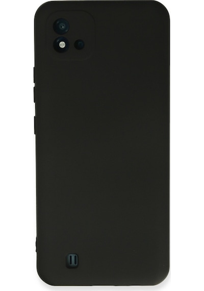 Newface Realme C11 2021 Kılıf Nano İçi Kadife Silikon - Siyah Siyah