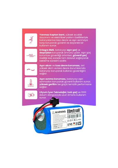 Eufy Robovac G30 Uyumlu Batarya Maksimum Kapasite 3500mah Robot Süpürge Batarya Değişimi