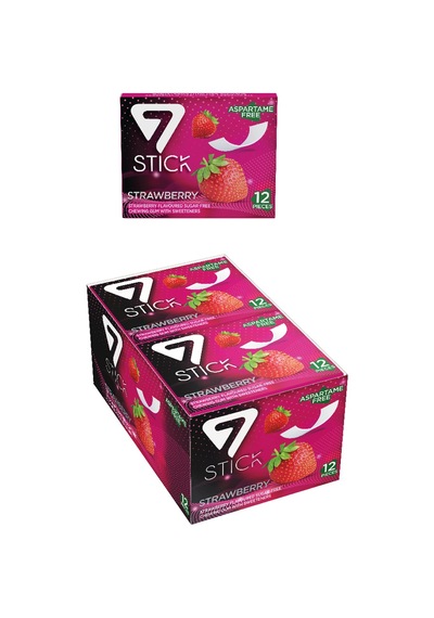 7stıck Sekersız 12lı Çilek Aromalı Sakız 33gr 12 Adet