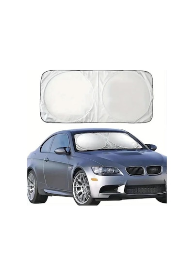 Polham 150x70 Cm Universal Araç İçi Ön Cam Güneş Koruyucu Branda, Sedan, Suv Ve Hatchback Uyumlu, Uv Engelleyici