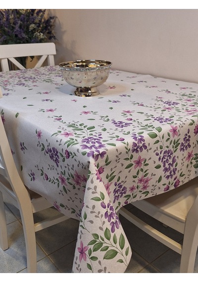 Elyaflı Pvc Muşamba - Desenli Silinebilir Masa Örtüsü Bej Fnt1233 140 X 240
