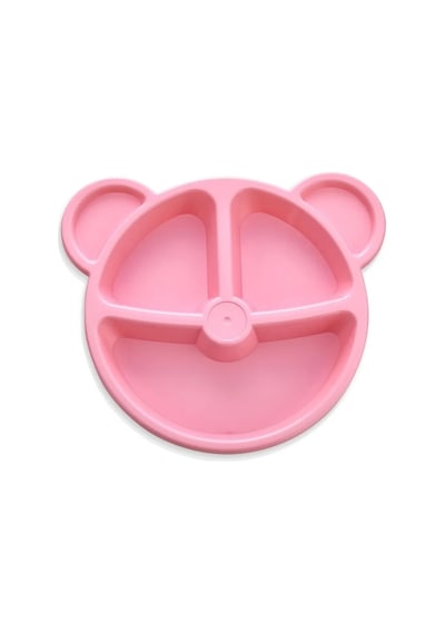 Baby 3 Parça Tavşan Figürlü Çocuk Çatal Kaşık Ve Mama Tabağı Seti Pembe