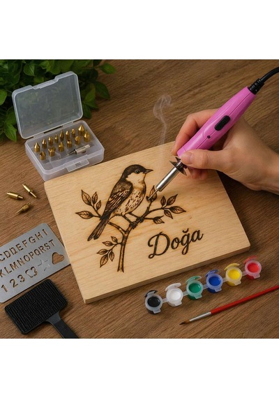 Class Zd-972l Hobi Ahşap Yakma Havyası 10/30w 26 Uçlu Pyrography Seti Boya Ve Kalıp Dahil