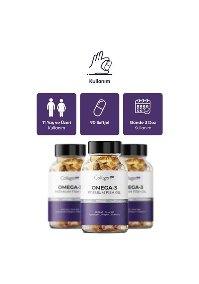 Collagen Forte 2 Adet Omega-3 Premium Fish Oil 90 Softgel X 1000mg, Balık Yağı, Hidrolize Kolajen