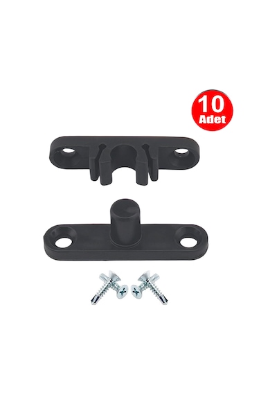 Pvc Kapı Pencere Sineklik Antrasit Plastik Çıt Çıt Kilit Menteşe Küçük Boy 4cm -10 Adet