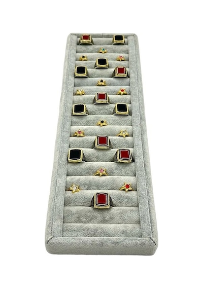 Yüzük Küpe Koldüğmesi Takı Standı Gri Anfora Uzun 34 X 11 Cm