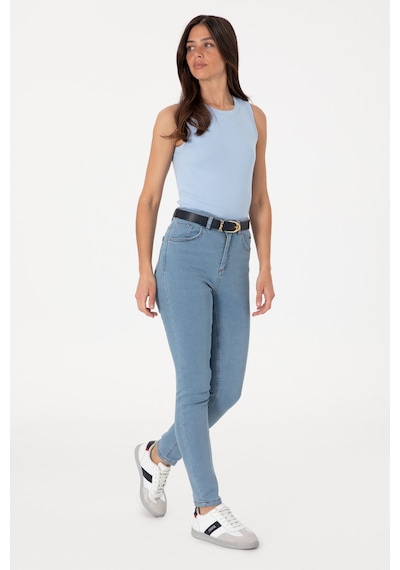U.S. Polo Assn. Kadın Açık Mavi Skinny High Waist Fit Pantolon 50307834-DN0013