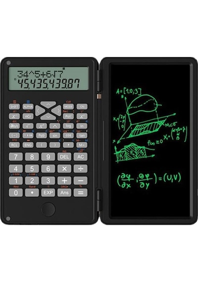 Valkyrie Zh69 Dijital Ekranlı Stylus 6 İnç Hesap Makinesi Dual Bilimsel Fonksiyonlu Katlanabilir Siyah