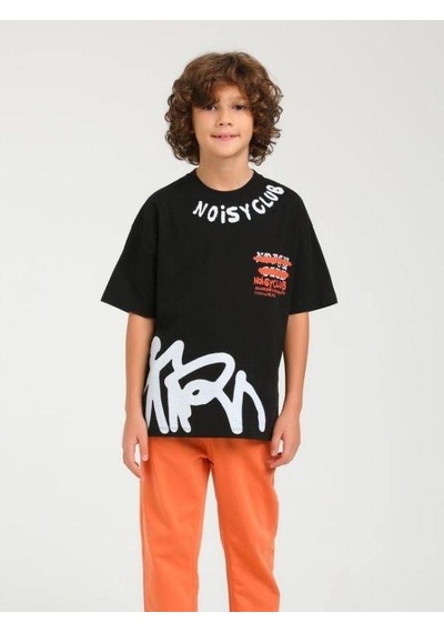 Jack Lions Erkek Çocuk Pamuklu Noisyclub Yazılı Kısa Kol Tshirt-14608 SIYAH
