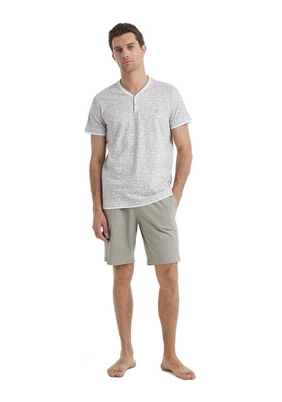 Blackspade Erkek Kısa Kol Şortlu Sütlü Kahve Pijama Takımı C1t7n4o04 001