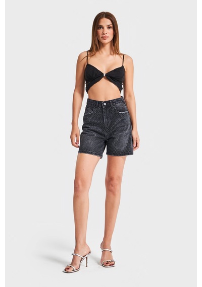 Itsbasic Kadın Koyu Füme Renk Diana T-2s5-1 Parlak Taşlı Mom Fit Midi Boy Tasarım %100 Koton Denim Şort Füme Taşlı Itsbasic Kadın Koyu Füme Renk Diana T-2s5-1 Parlak Taşlı Mom Fit Midi Boy Tasarım %100 Koton Denim Şort Füme Taşlı