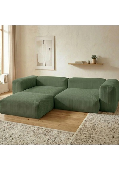 Relax Köşe Koltuk Takımı Sünger Koltuk Kanepe Divan Yeşil