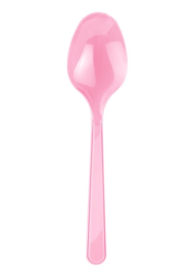 Plastik Lüx Pembe Renk Kaşık - Parti Davet Piknik Çorba Yemek Kaşığı - 18 Cm. - 25'li 3 Paket