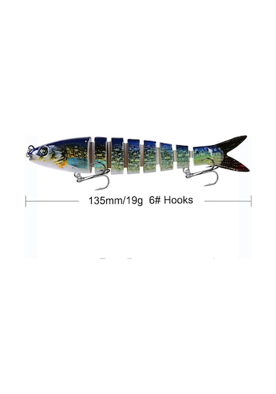 3 Adet 8 Eklemli 3d Oynak Rapala Sahte Balık Yem Seti Tatlı Ve Tuzlu Su Uyumlu Wobblers Swimbait